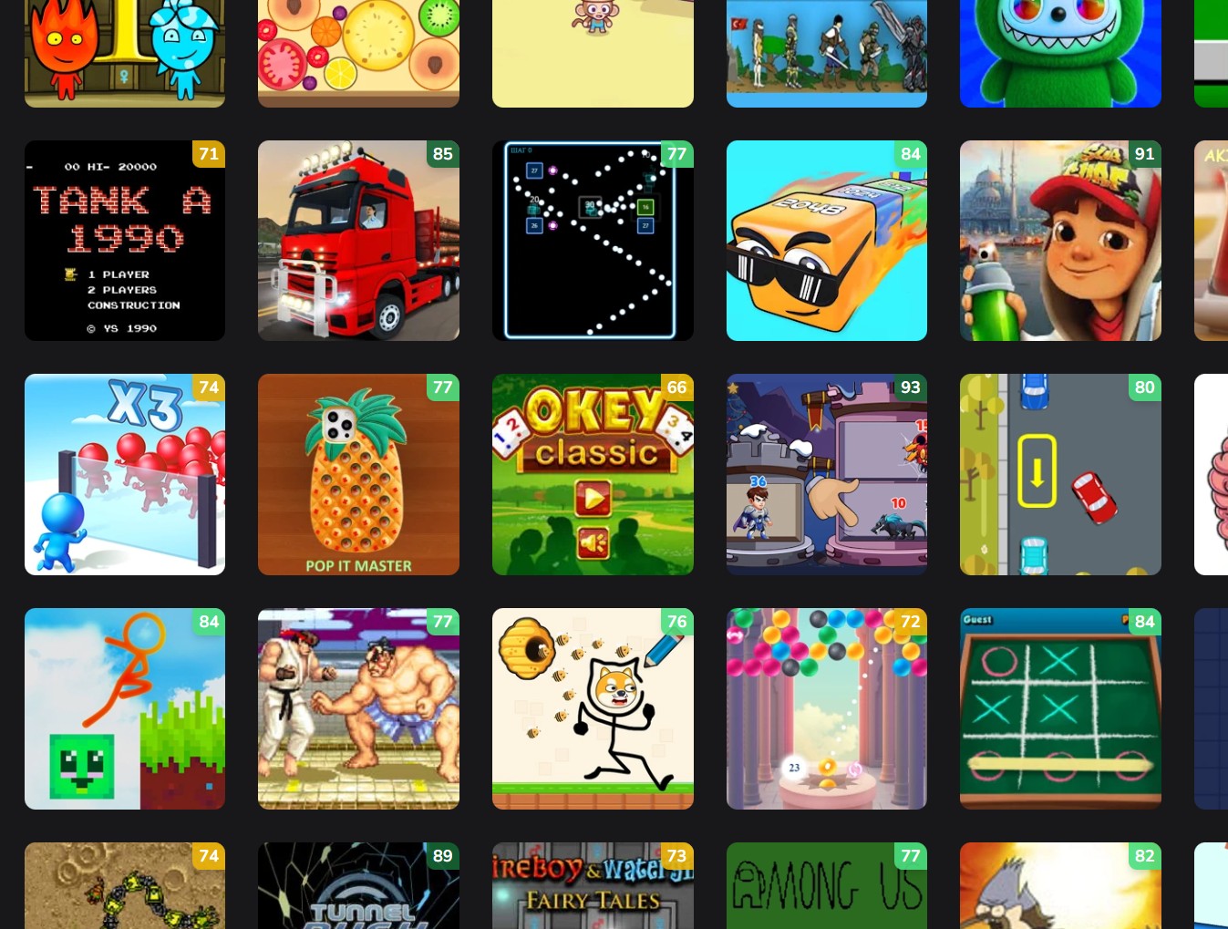 Çok Oynanan Oyunlar