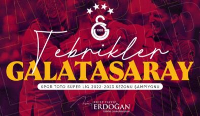 Cumhurbaşkanı Erdoğan’dan Galatasaray’a tebrik