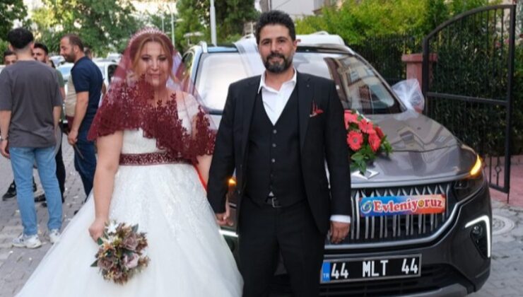Malatya’da Togg gelin arabası oldu