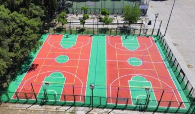 Spor sahalarına renk geldi